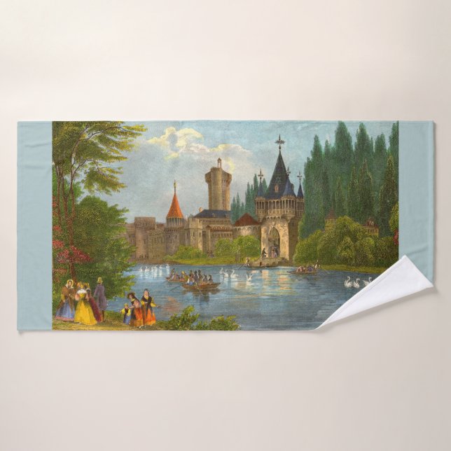Impression des années 1850 du château de Franzenbu (Serviette de bain)