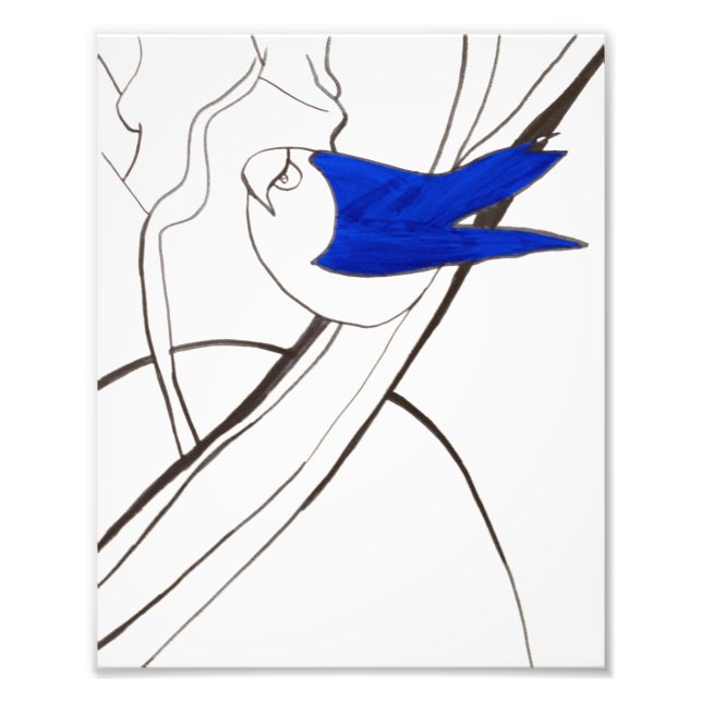 Impression d'oiseaux bleus (Devant)