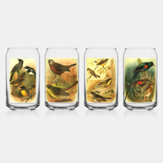 Impression d'oiseaux vibrants sur les verres à boi