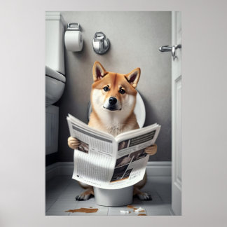 Impression drôle de Shiba Inu dans la salle de bai