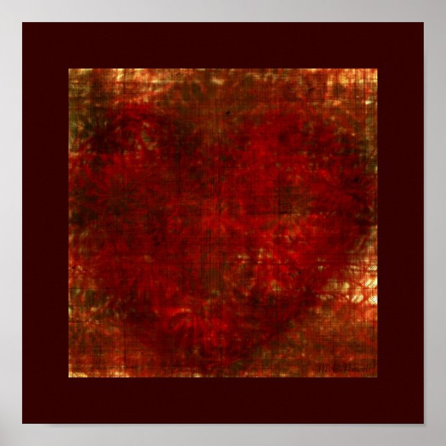 Impression du coeur de Burlap (12x12) (Devant)