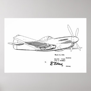 Impression du dessin d'art breveté d'avion 2ÈME GU