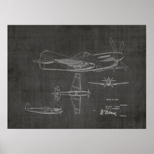 Impression du dessin d'art breveté d'avion 2ÈME GU