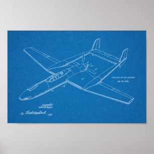 Impression du dessin d'art breveté de l'avion prop