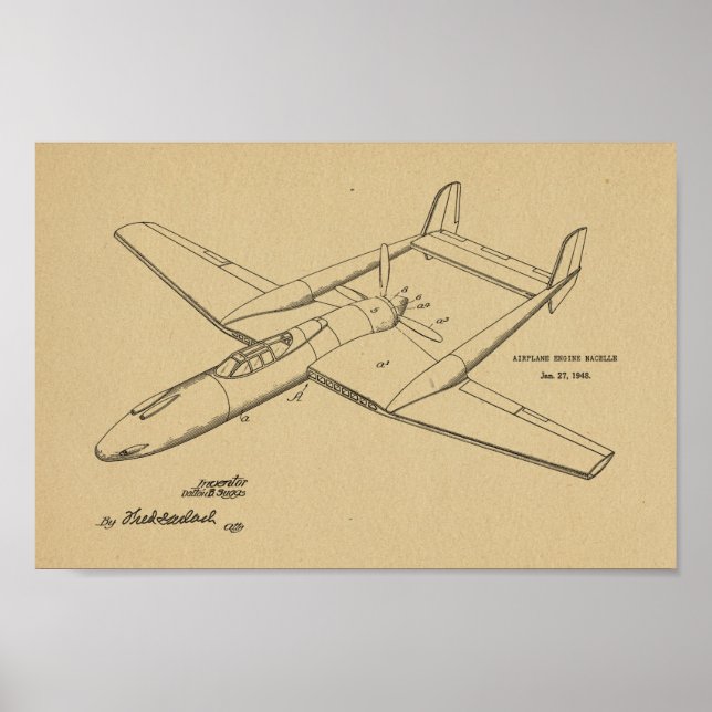 Impression du dessin d'art breveté de l'avion prop (Devant)
