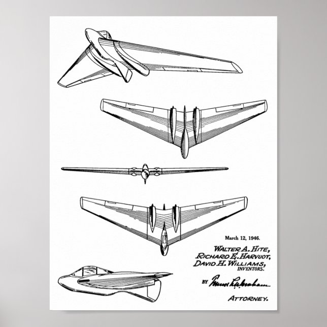 Impression du dessin d'art de l'avion de l'escadre (Devant)