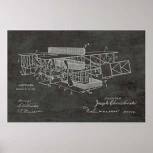 Impression du dessin d'art d'un brevet d'avion de