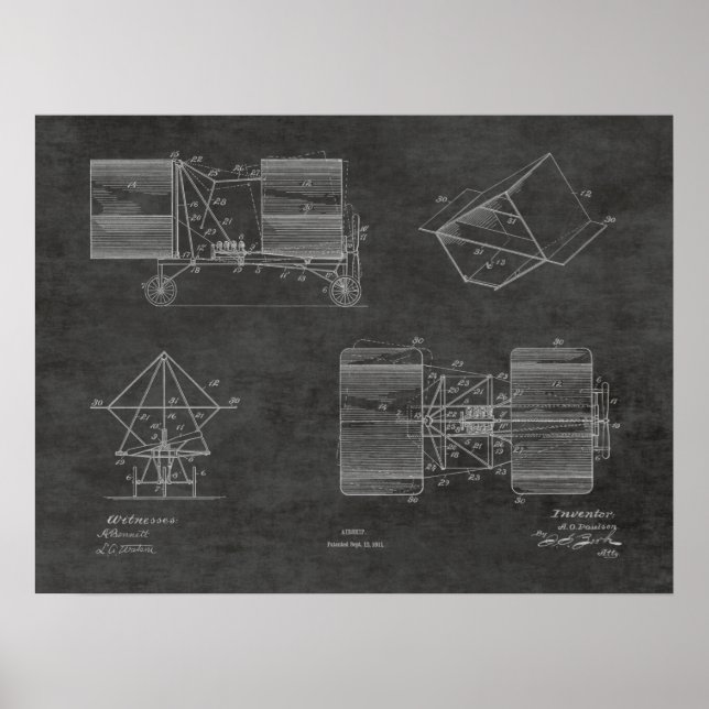 Impression du dessin de brevet d'avion de la machi (Devant)