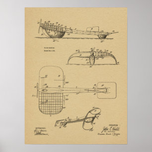 Impression du dessin de brevet d'hydravion à machi