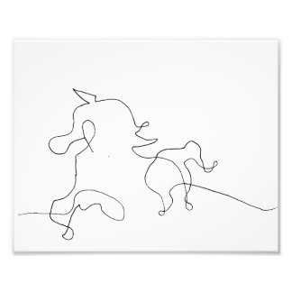 Impression du dessin de ligne de cheval