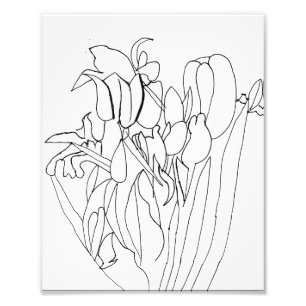 Impression du dessin des fleurs de trait