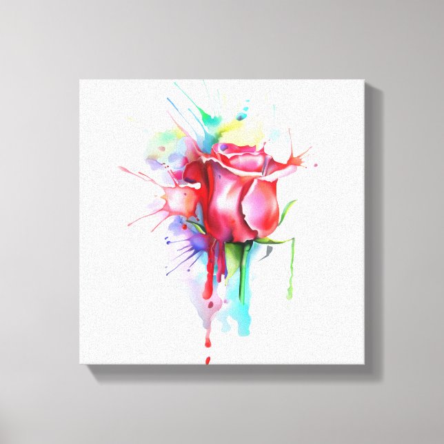 Impression du Rose de peinture à l'aquarelle (Recto)