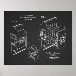 Impression d'un dessin d'art breveté de caméra pli
