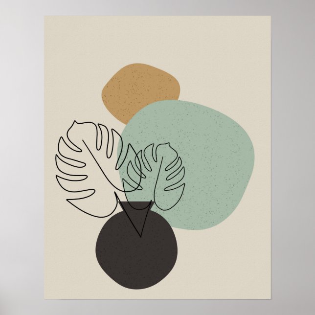 Impression d'une seule ligne de feuille Monstera A (Devant)
