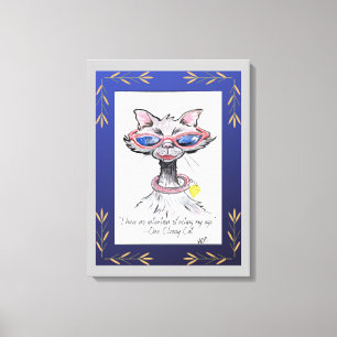 Impression d'une toile d'art amusante de chats cla
