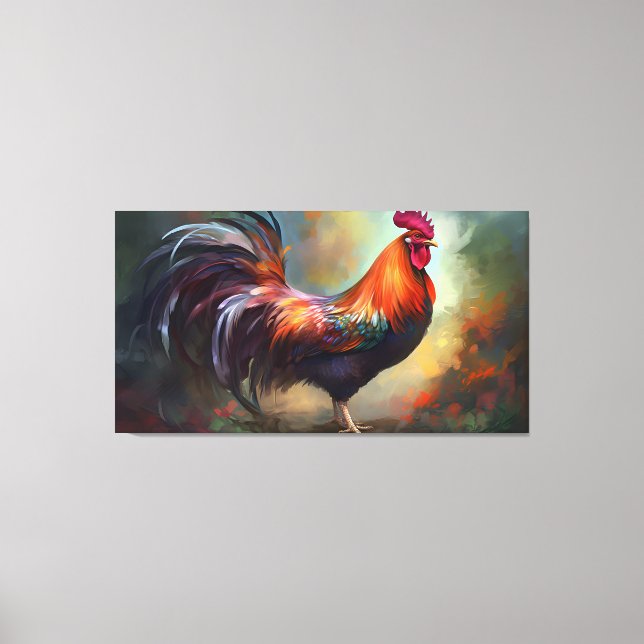 Impression d'une toile étirée de coq fascinante (Recto)