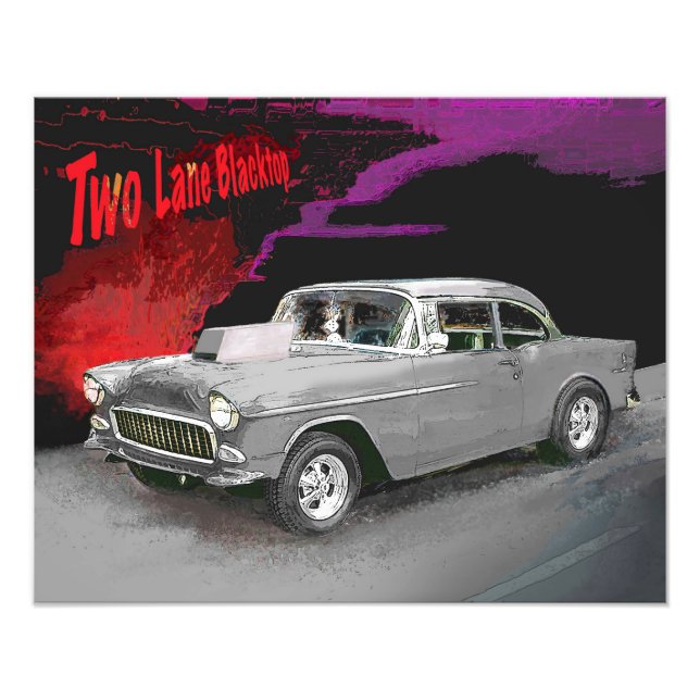 Impression d'une voiture Blacktop à deux voies (Devant)