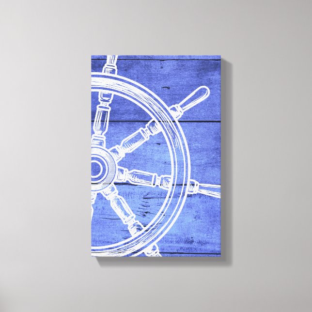 Impression en toile de style bois de roue marine (Recto)