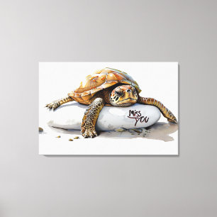 Impression en toile de tortue "Miss You"