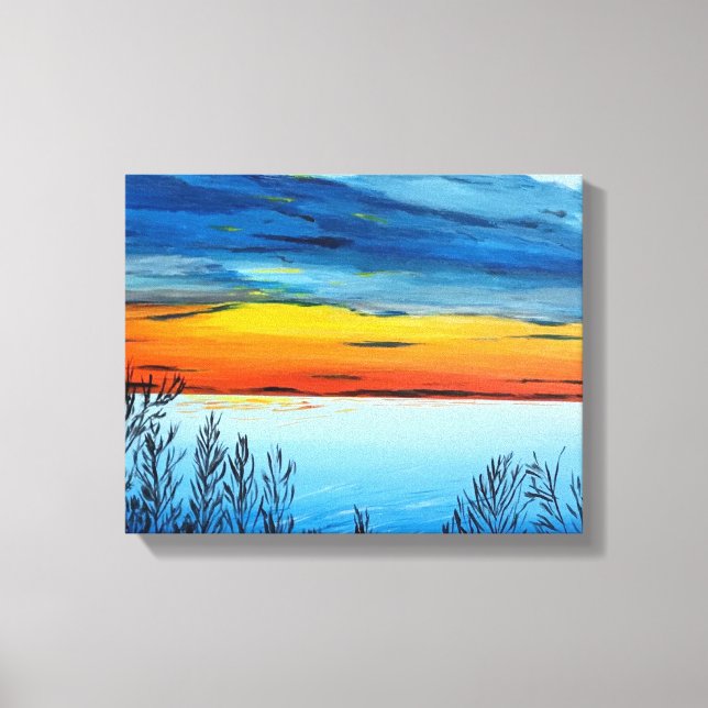 Impression en toile enveloppée avec coucher de sol (Recto)