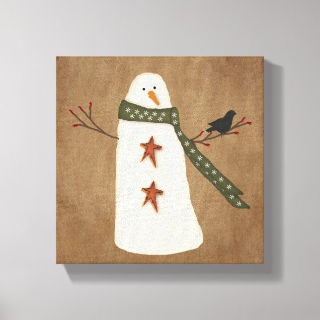 Impression en toile étirée de Snowman primitif (Recto)