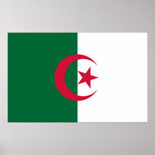 Impression encadrée avec Drapeau d'Algérie