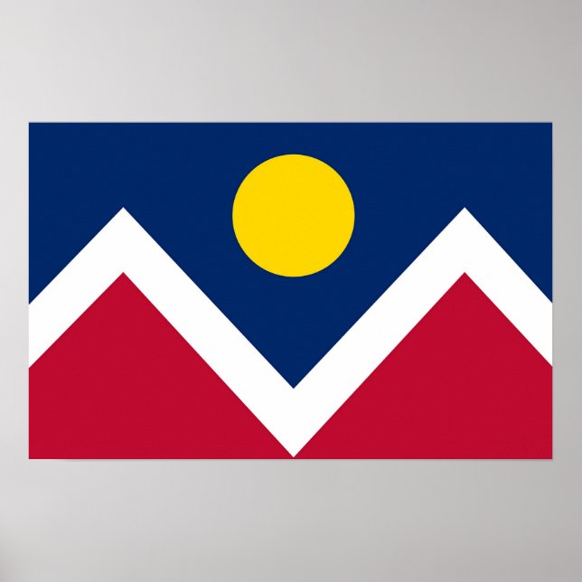 Impression encadrée avec Drapeau de Denver, Colora (Devant)