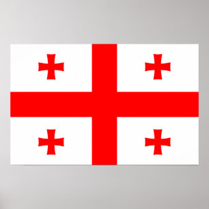 Impression encadrée avec Drapeau de Géorgie