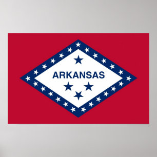 Impression encadrée avec Drapeau de l'Arkansas, U.