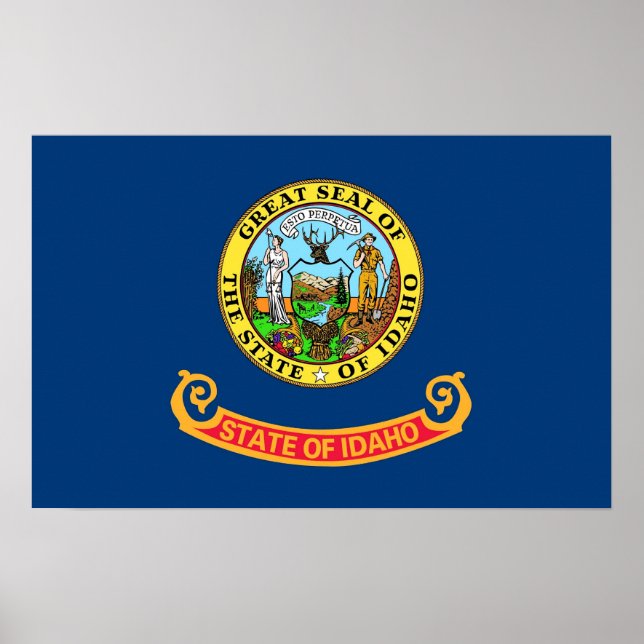 Impression encadrée avec Drapeau de l'Idaho, U.S.A (Devant)