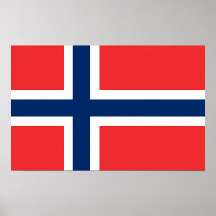 Impression encadrée avec Drapeau de Norvège