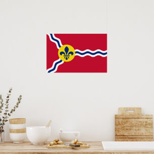 Impression encadrée avec Drapeau de Saint-Louis, M