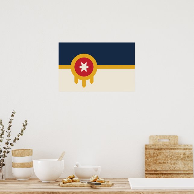 Impression encadrée avec Drapeau de Tulsa, Oklahom (Cuisine)
