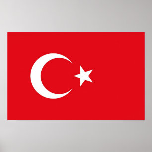 Impression encadrée avec Drapeau de Turquie
