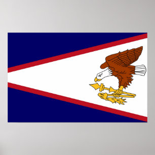 Impression encadrée avec Drapeau des Samoa américa