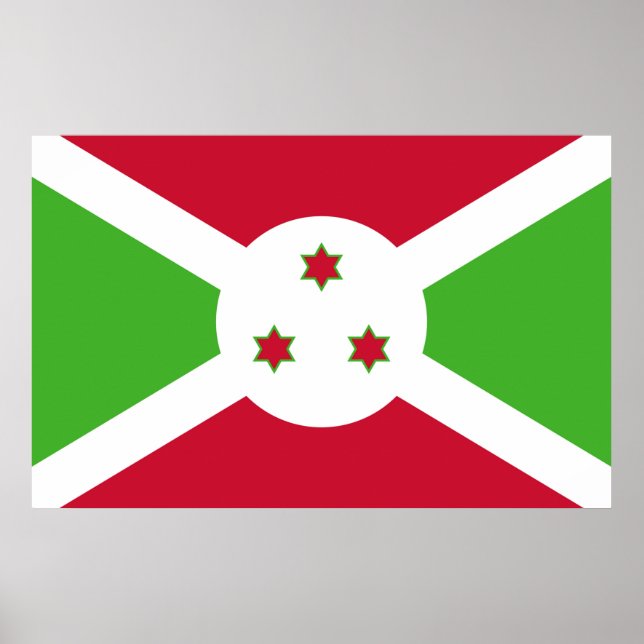 Impression encadrée avec Drapeau du Burundi (Devant)