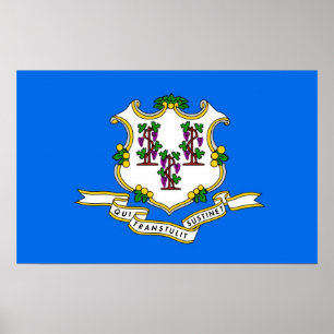 Impression encadrée avec Drapeau du Connecticut, U