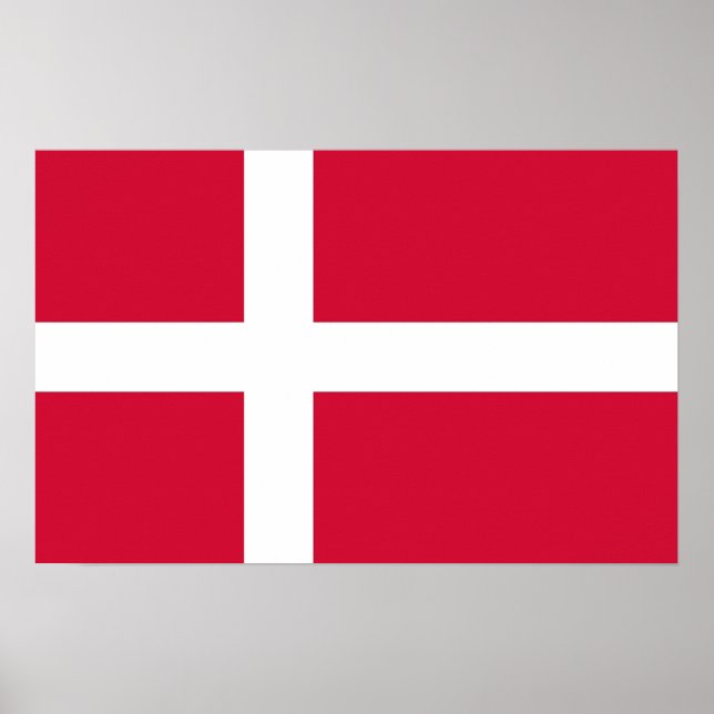 Impression encadrée avec Drapeau du Danemark (Devant)