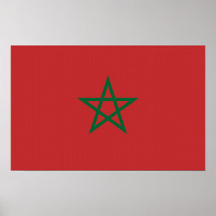 Impression encadrée avec Drapeau du Maroc