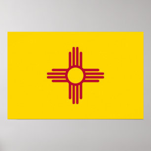 Impression encadrée avec Drapeau du Nouveau-Mexiqu