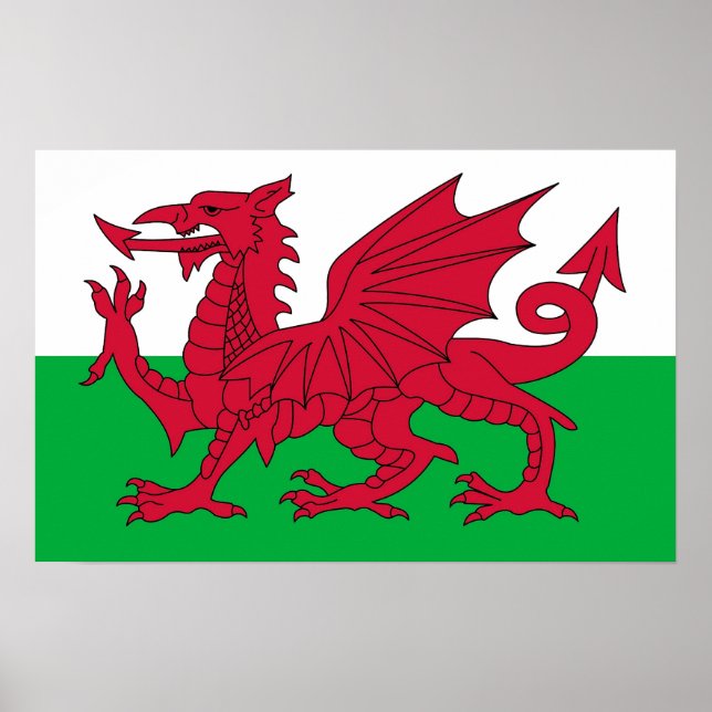 Impression encadrée avec Drapeau du Pays de Galles (Devant)