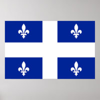 Impression encadrée avec Drapeau du Québec, Canada