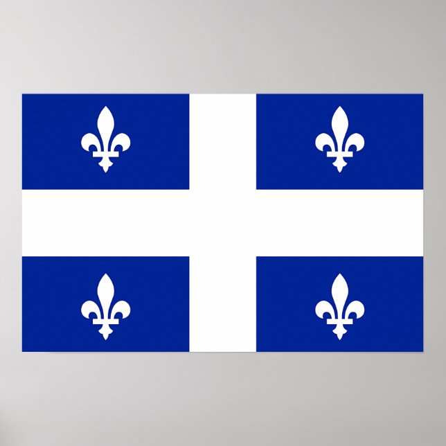 Impression encadrée avec Drapeau du Québec, Canada (Devant)