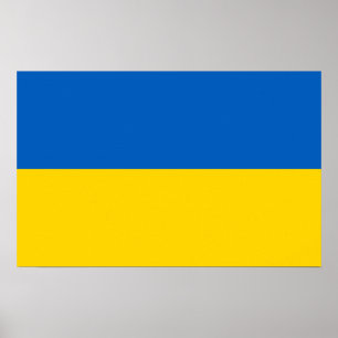 Impression encadrée avec Drapeau d'Ukraine