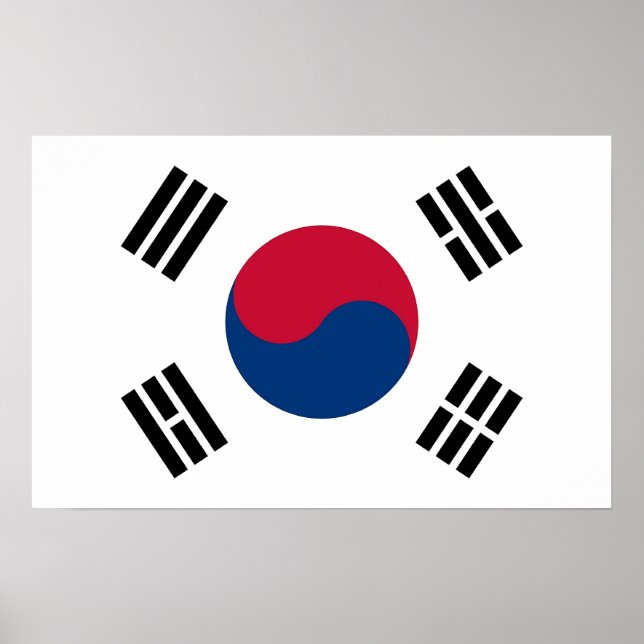 Impression encadrée avec le drapeau de la Corée du (Devant)