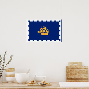 Impression encadrée avec le drapeau de la ville de