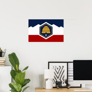 Impression encadrée avec le drapeau de l'Utah, Éta