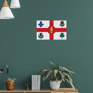 Impression encadrée avec le drapeau de Montréal, C