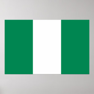 Impression encadrée avec le drapeau du Nigeria