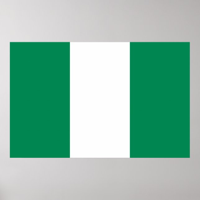 Impression encadrée avec le drapeau du Nigeria (Devant)